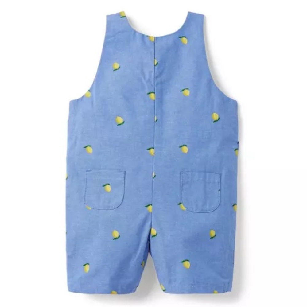 Janie and Jack Oxford Lemon Overall - Picture 2 of 9